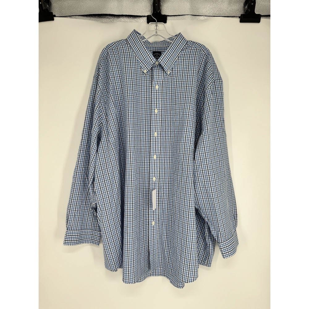 Brooks Brothers Original Polo Shirt 4XL Gingham Check Long Sleeve Button Down